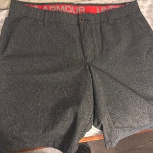 Worn once.  Perfect condition dark gray shorts.